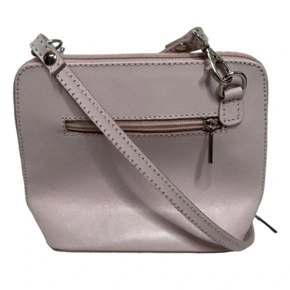 Vera Pelle Soft Pink Blush Mini Crossbody Bag Triple entry NWT - Picture 5 of 6